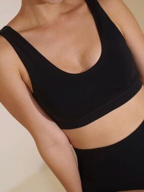 🖤EVRY Premium Black Cotton Bra NEW XL Classic Sewn-in Cups Wire & Elastic Free🖤
